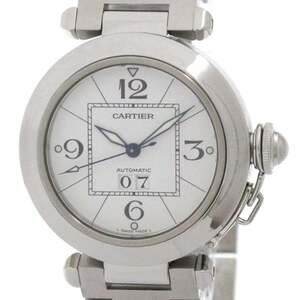 CARTIER Pasha C Big Date Steel Automatic Unisex Watch W31055M7 Polished